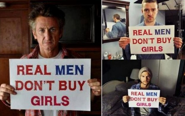 Аштън Къчър, Шон Пен, Брадли Купър: Истинските мъже не си купуват момичета (кампания в снимки и видео)
