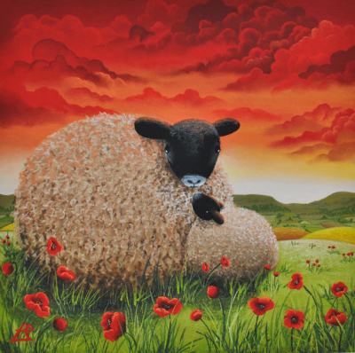 Щастливи овце и футуристични пейзажи – в пастелите на Луси Питауей