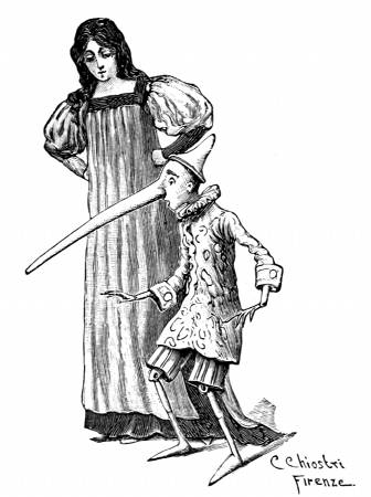 Из „Приключенията на Пинокио“ от Карло Колоди (с оригиналните илюстрации на Карло Киостри от първото издание)